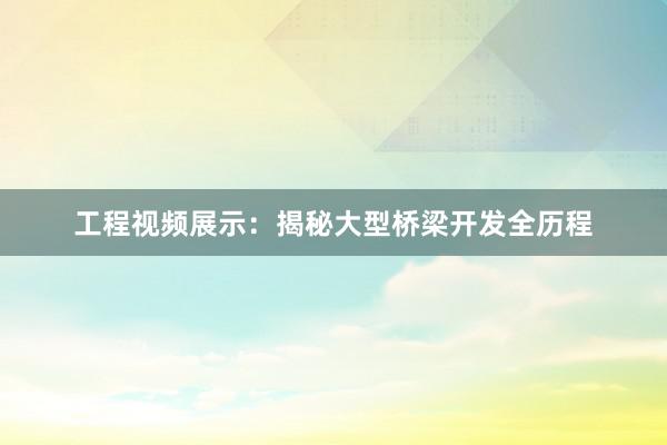 工程视频展示：揭秘大型桥梁开发全历程
